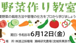 【R8.6.12】野菜作り教室　開催のお知らせ